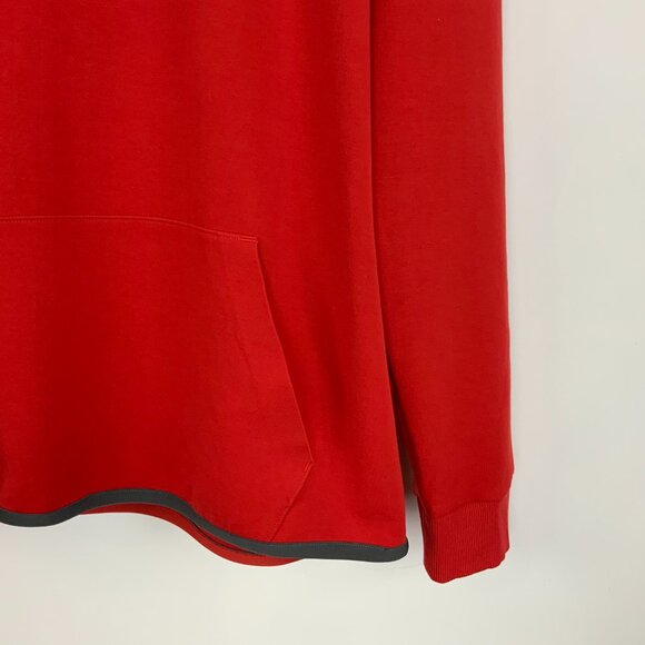 New Hugo Boss Red Hoodie With Gray Hood "BOSS" Logo Sz XL - Picture 4 of 16